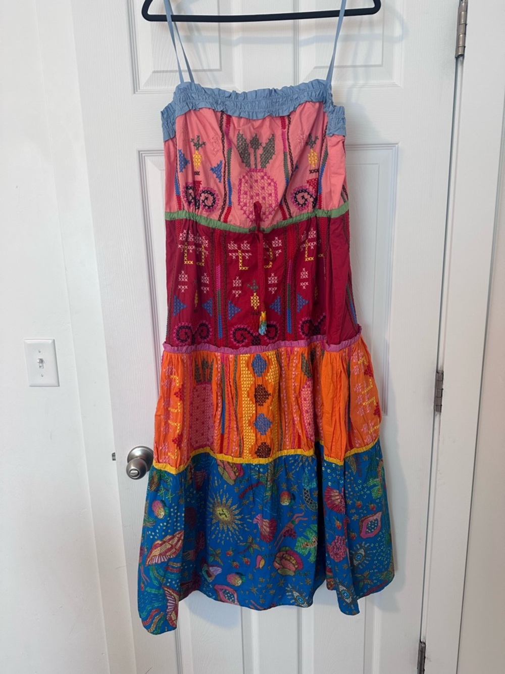 FARM RIO NWT Boho Tiered Sundress with Embroidered Detail